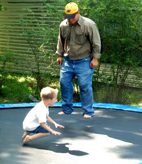 dangerous multi-use of trampoline