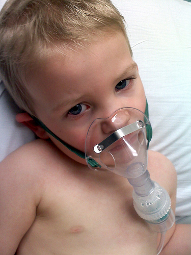 child with bronchiolitis from RSV