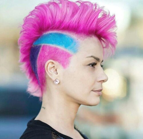 Choose your battles, girl with purple mohawk